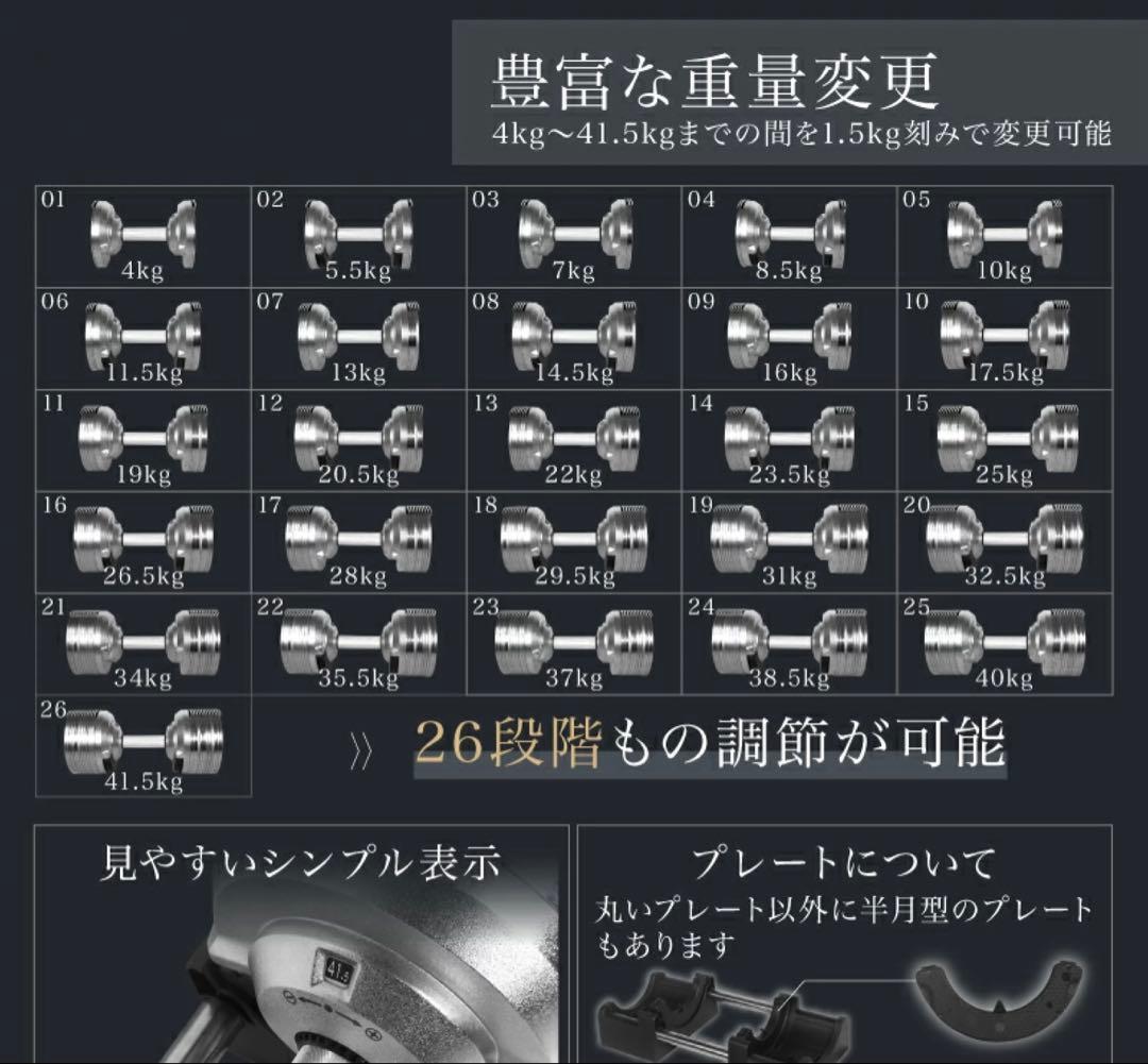 ライシン　プロバーベル ダンベル41.5kg×2　①