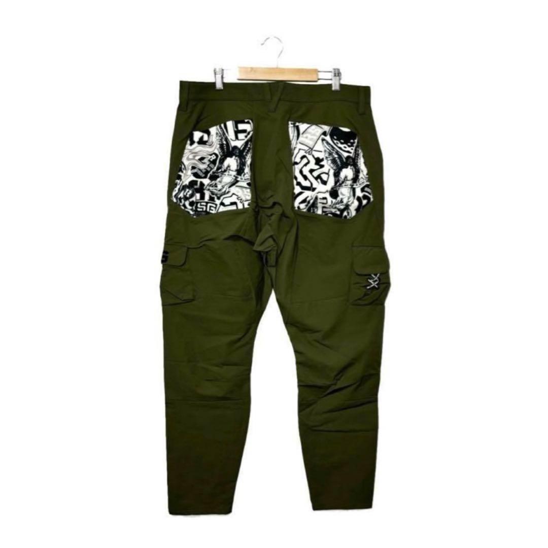 新品 ラッセルノ ゴルフ カーゴ ロングパンツ カーキ XL 6 カーゴパンツ