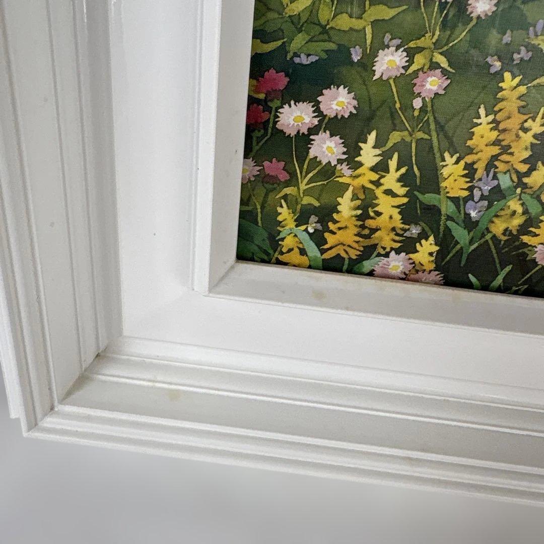 藤田三歩 牧場のごあいさつ 額装 絵画 風景画 メルヘン アート インテリア
