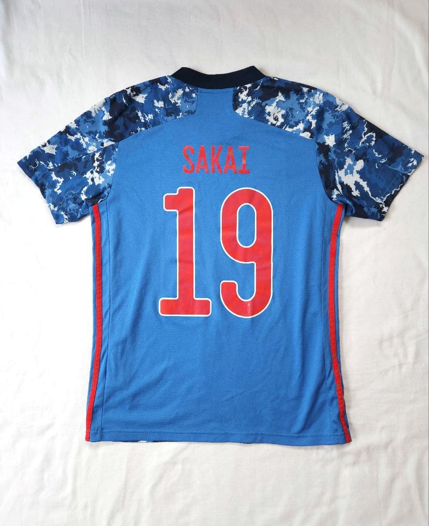 サッカー　ユニフォーム　SAKAI 　19 迷彩　青