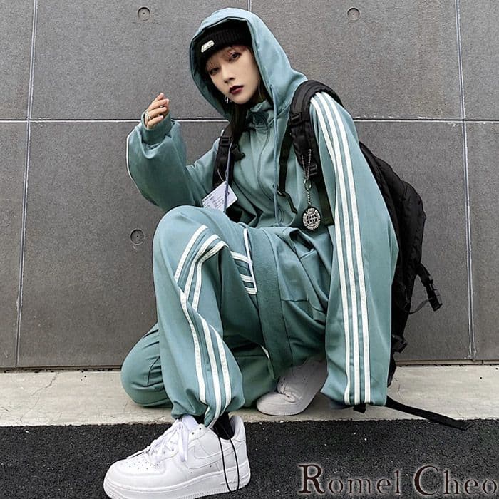 RomelCheo ライン ジャージ 上下セット ユニセックス ストリート