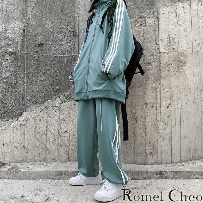 RomelCheo ライン ジャージ 上下セット ユニセックス ストリート