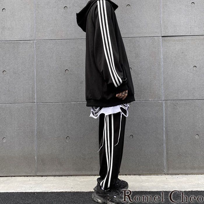RomelCheo ライン ジャージ 上下セット ユニセックス ストリート