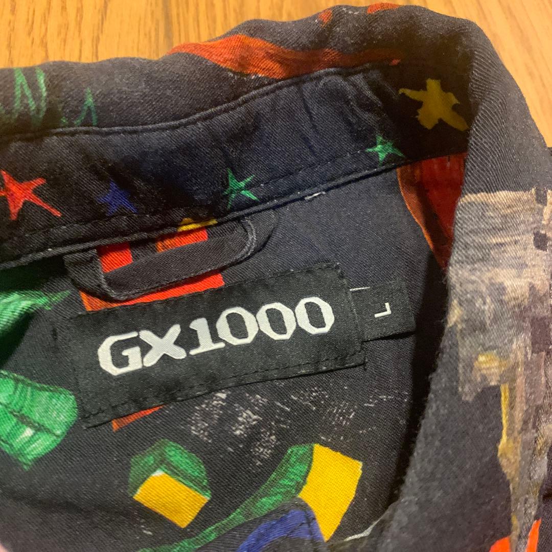 レア!GX1000ジーエックス 半袖シャツ L 黒　手書きデザイン スケート
