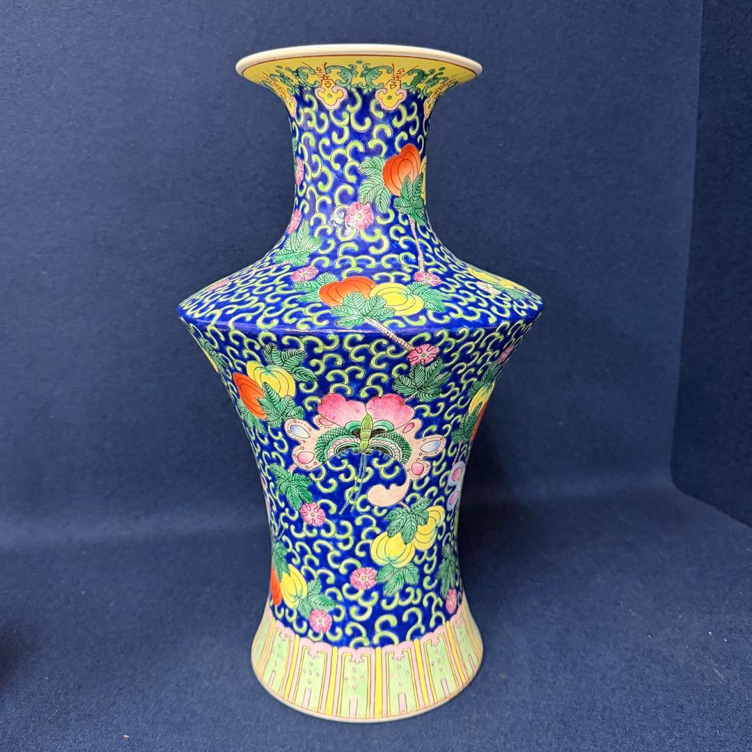 大清同治年製 花器 花瓶 時代 古玩 当時物 旧家 蔵出 骨董品 高さ約42cm