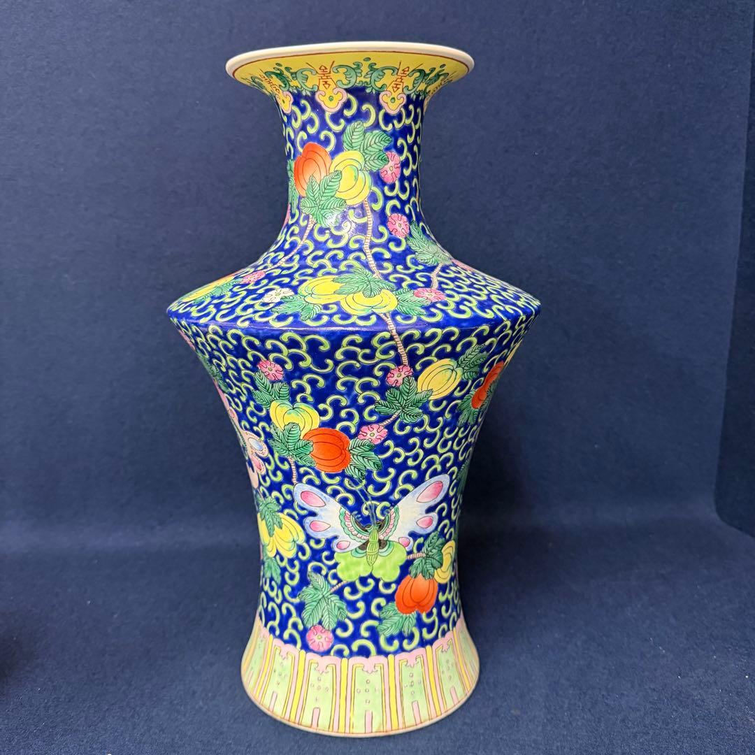 大清同治年製 花器 花瓶 時代 古玩 当時物 旧家 蔵出 骨董品 高さ約42cm