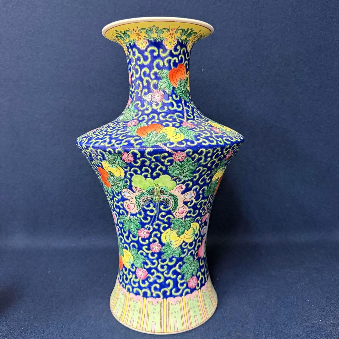 大清同治年製 花器 花瓶 時代 古玩 当時物 旧家 蔵出 骨董品 高さ約42cm
