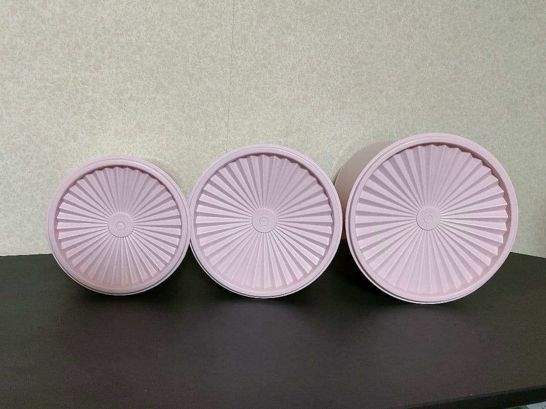 タッパーウェア　グランプリデコレーター　保存容器　ピンク　3個　M,L,LL