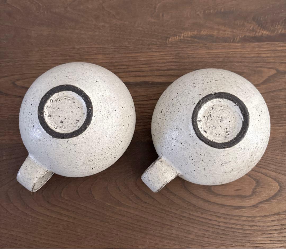 小谷田潤 スープマグカップ　白　2個セット　作家もの
