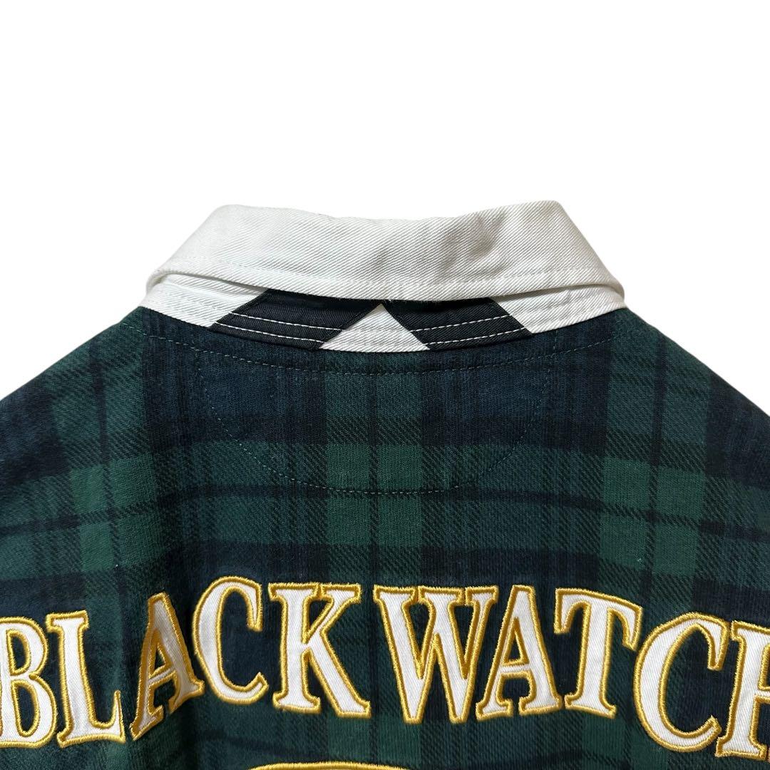 POLO ポロ ラルフローレン ボーダー ラガーシャツ 刺繍 ブラックウォッチ