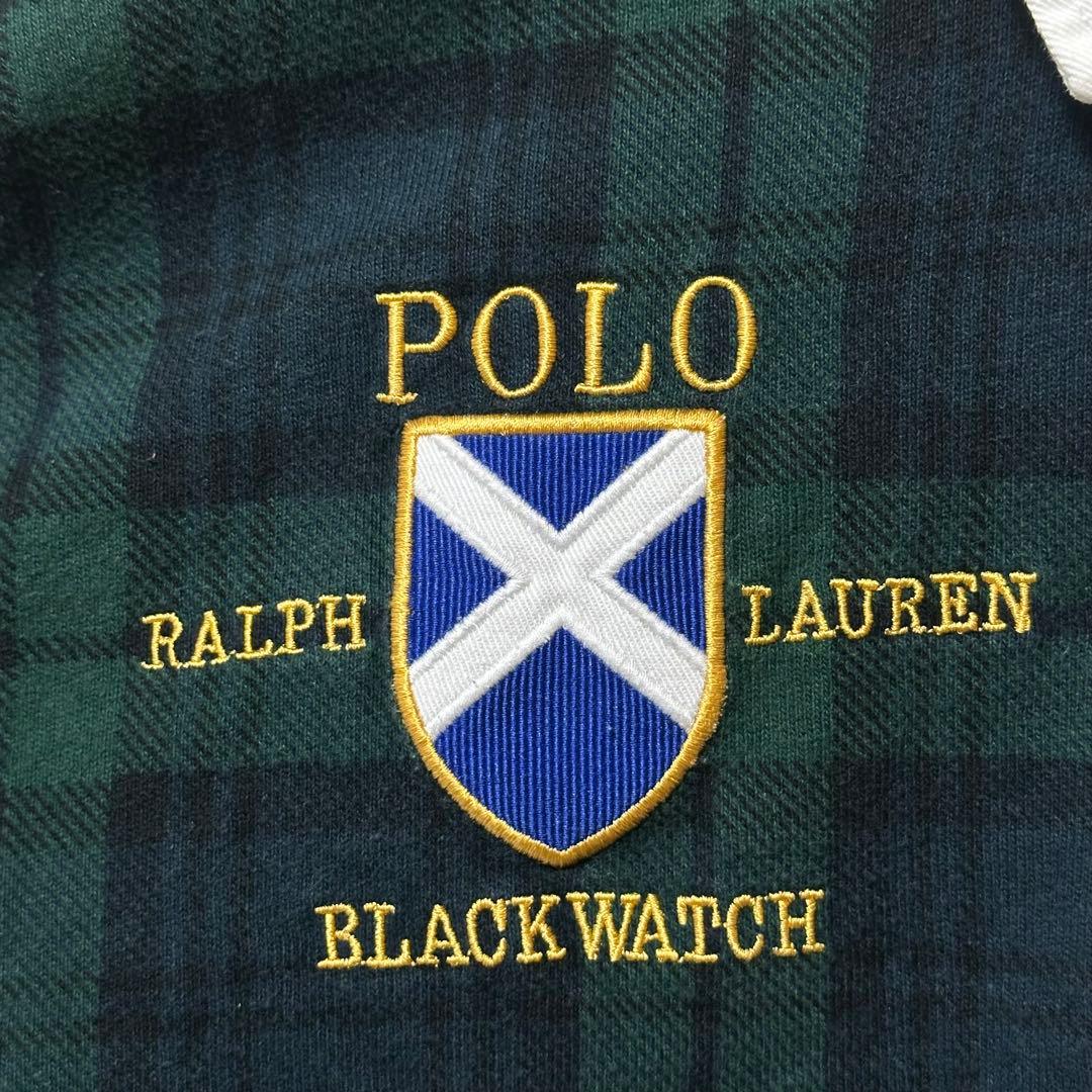 POLO ポロ ラルフローレン ボーダー ラガーシャツ 刺繍 ブラックウォッチ