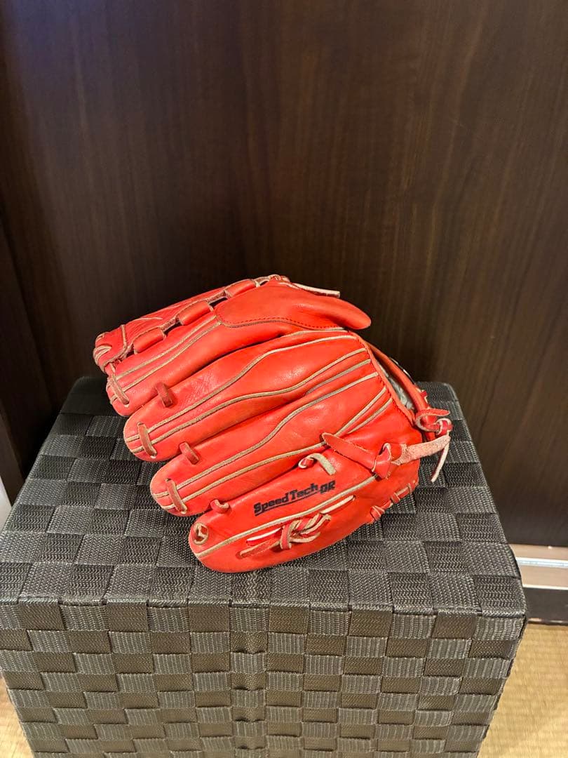 少年軟式　ASICS ゴールドステージ 軟式グローブ 赤