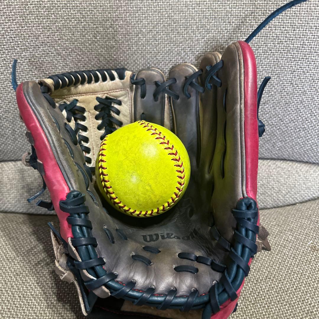 値下げ不可【中古】Wilson 一般ソフトボール/軟式 内野用グローブ　リペア品