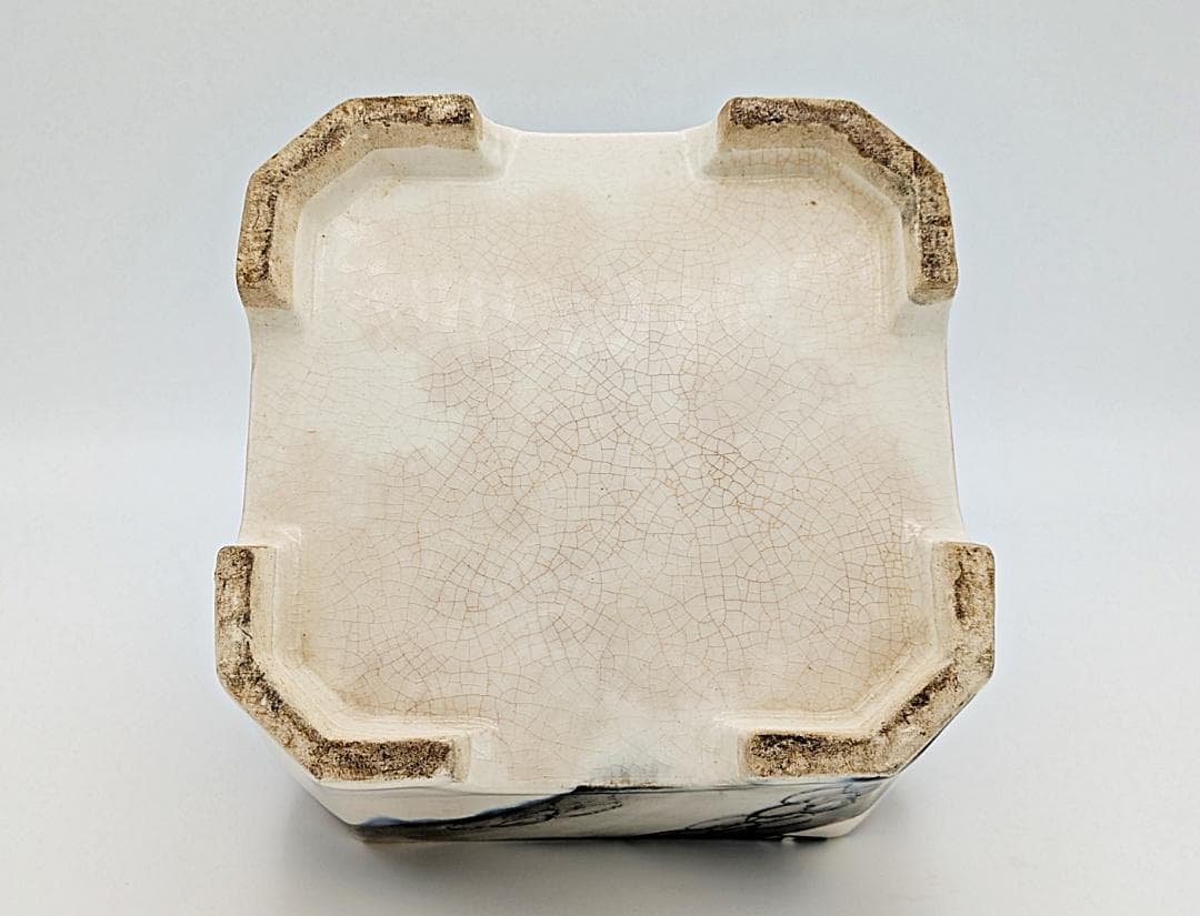 時代物 美品 状態良 砥部焼 陶器製 松鶴文 4段重箱 縁起物 昭和初期に購入