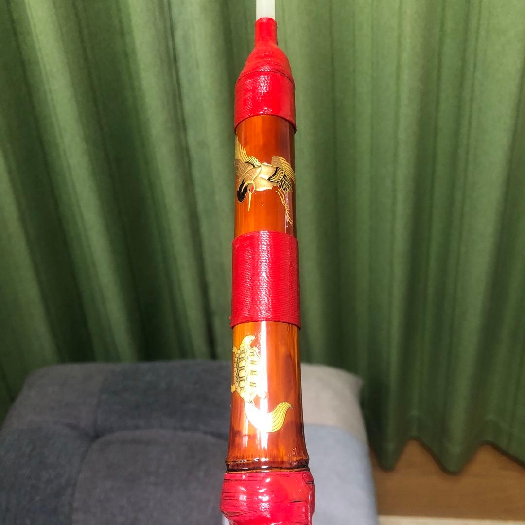 伊勢海老竿 布袋竹素材 蒔絵シール化粧