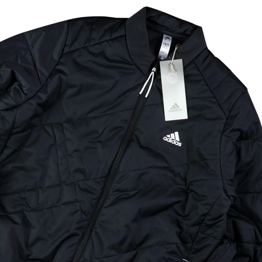 【L】秋冬 アディダス ゴルフ 保温 キルティング 中綿ジャケット 黒