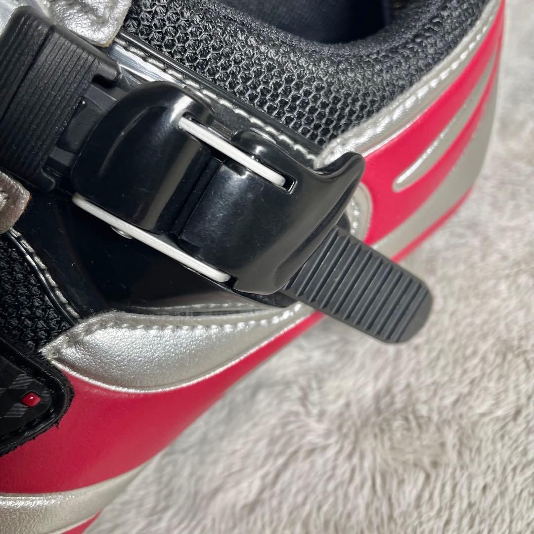 ほぼ未使用❗️SHIMANO R086 自転車シューズ シルバー/ブラック/レッド