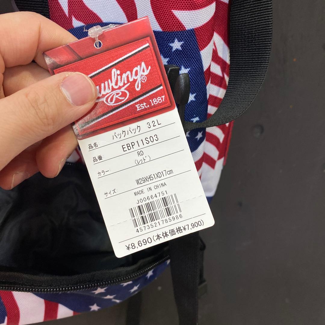 【新品】Rawlings バックパック 32L-RDレッドEBP11S03