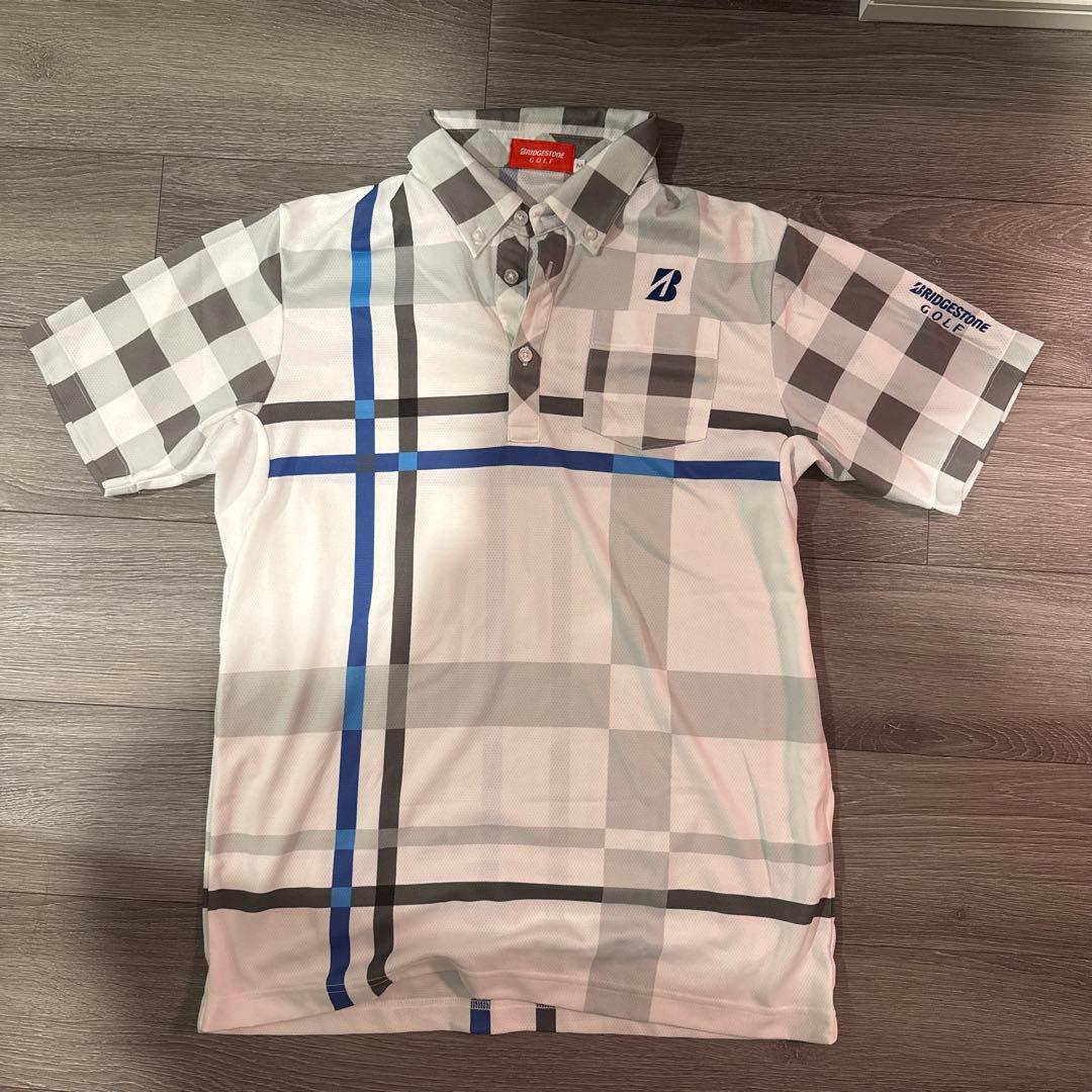 BRIDGESTONE GOLF チェック柄シャツ Mサイズ