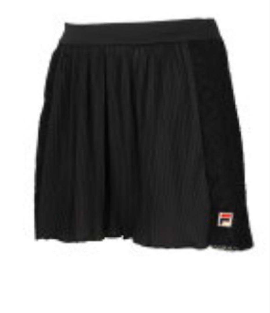 FILA ブラック フレア レースプリーツスコート ＸＬ