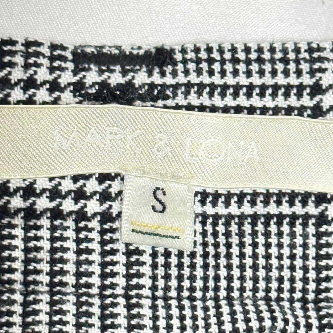 マークアンドロナ 日本製 スカル刺繍 チェック柄 ストレートパンツ Sサイズ