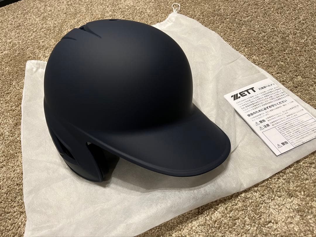 ZETT BHL308 ヘルメット つや消し マット ネイビー Lサイズ 左打者