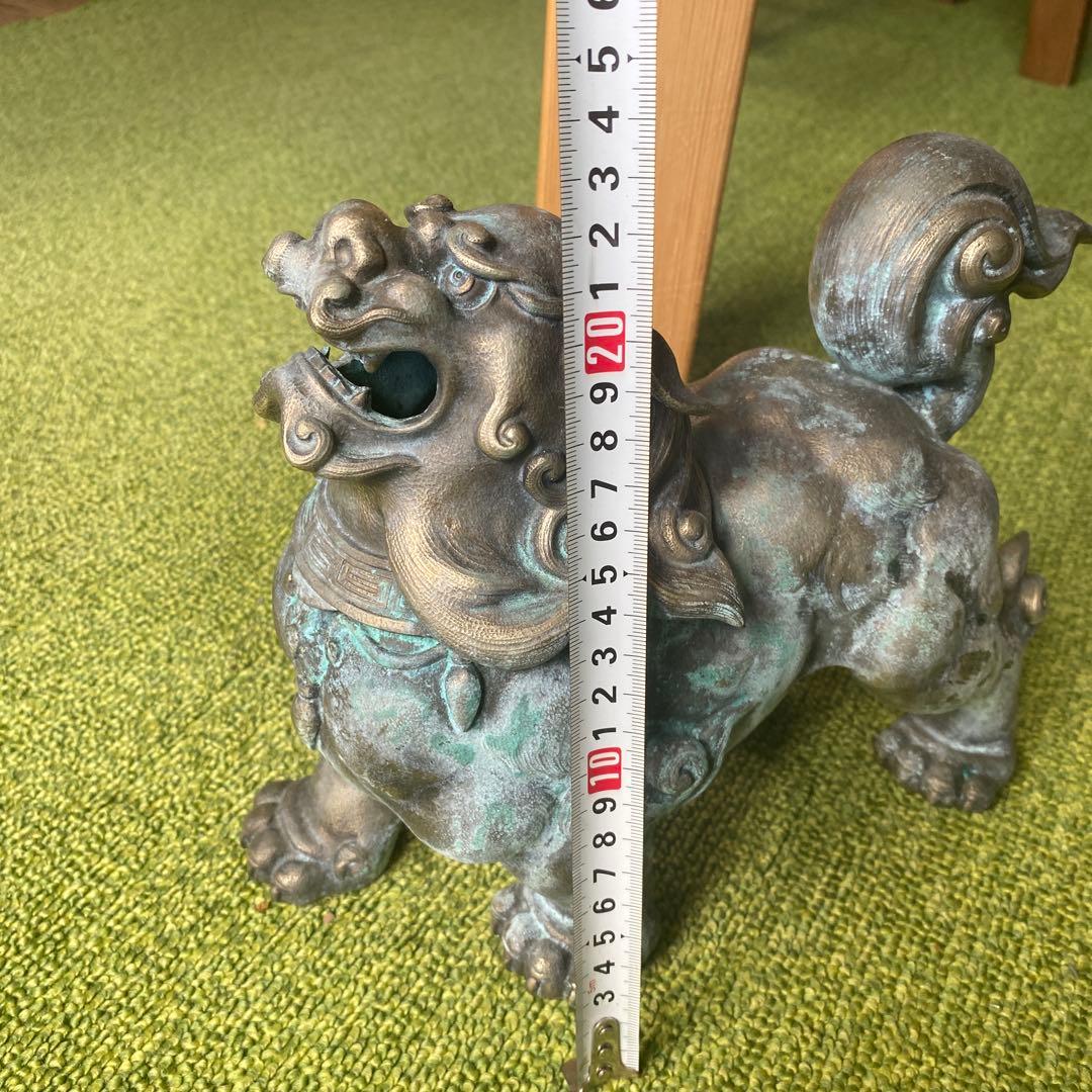 獅子の像 真鍮　狛獅子　狛犬　香炉　置物　オブジェ