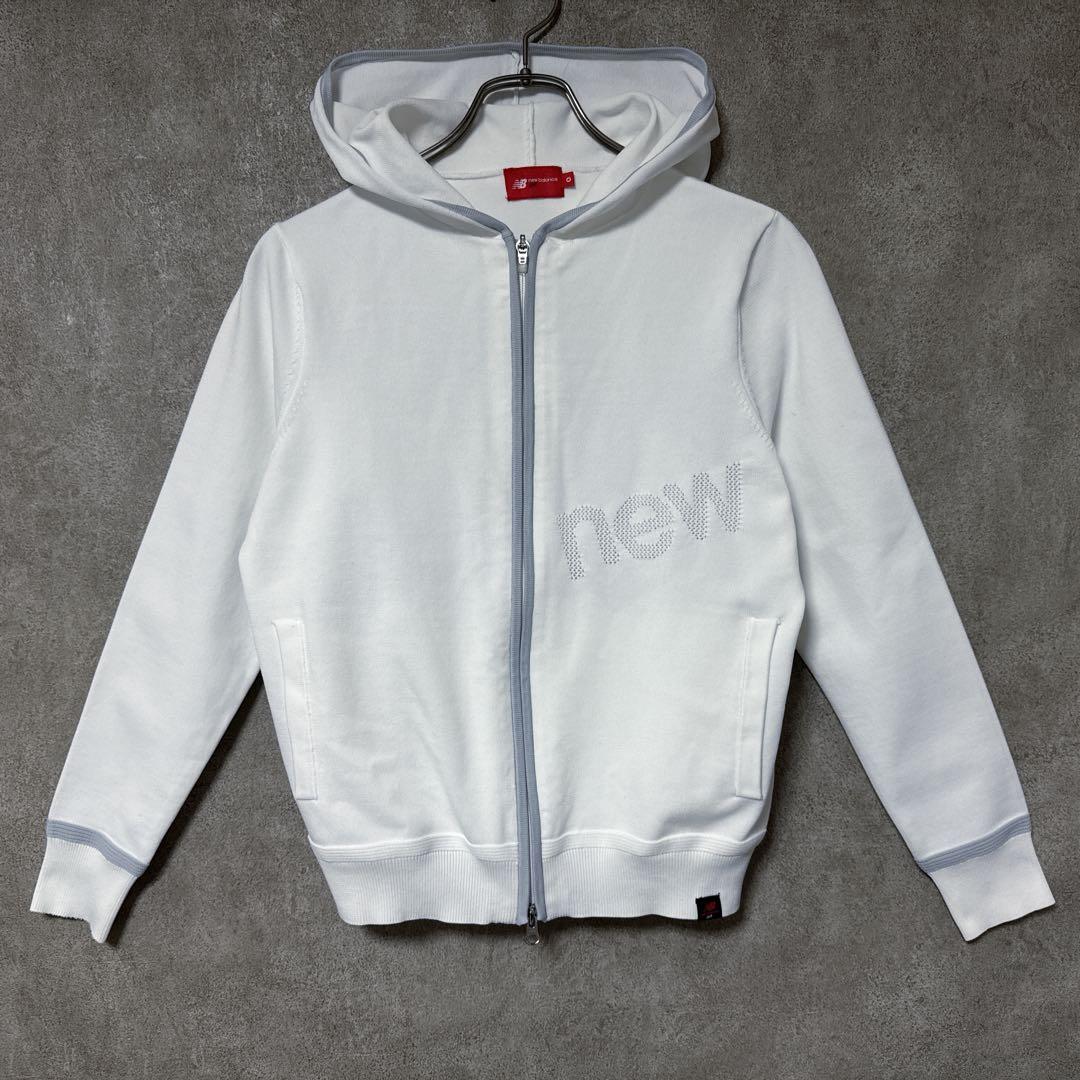 New Balance Golf ニューバランス ロゴ ジップパーカー 白 0