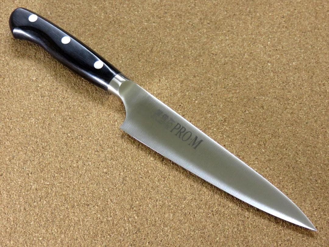 関の刃物 ペティナイフ 130mm PRO-M 鍔付一体型 小型 両刃 果物包丁