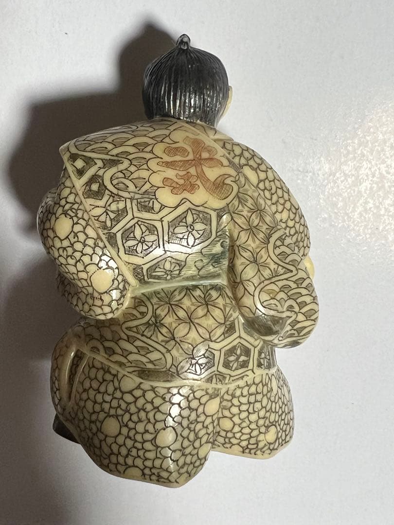 象牙風 細密彫刻 和風人形