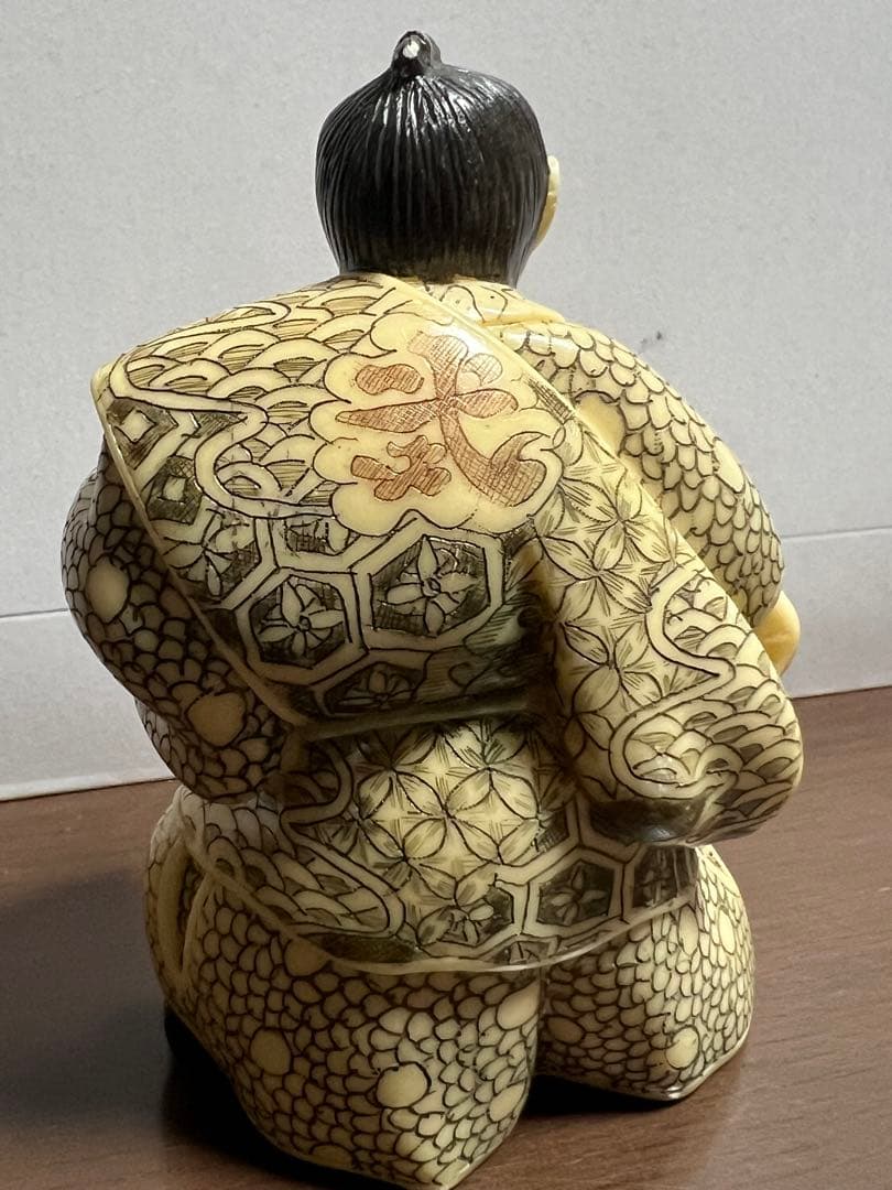 象牙風 細密彫刻 和風人形