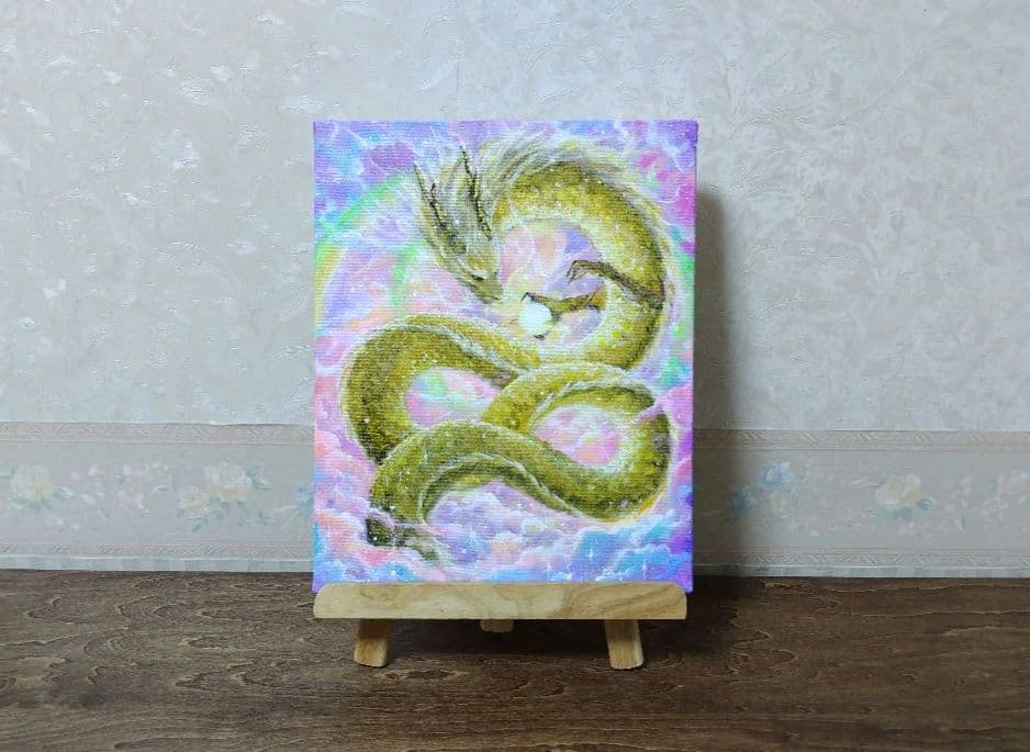 n*y様 【龍神】アクリル画 F3 風景画 開運絵画