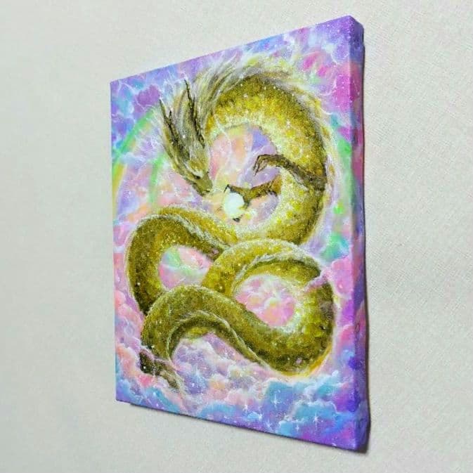 n*y様 【龍神】アクリル画 F3 風景画 開運絵画