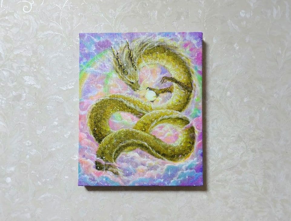 n*y様 【龍神】アクリル画 F3 風景画 開運絵画