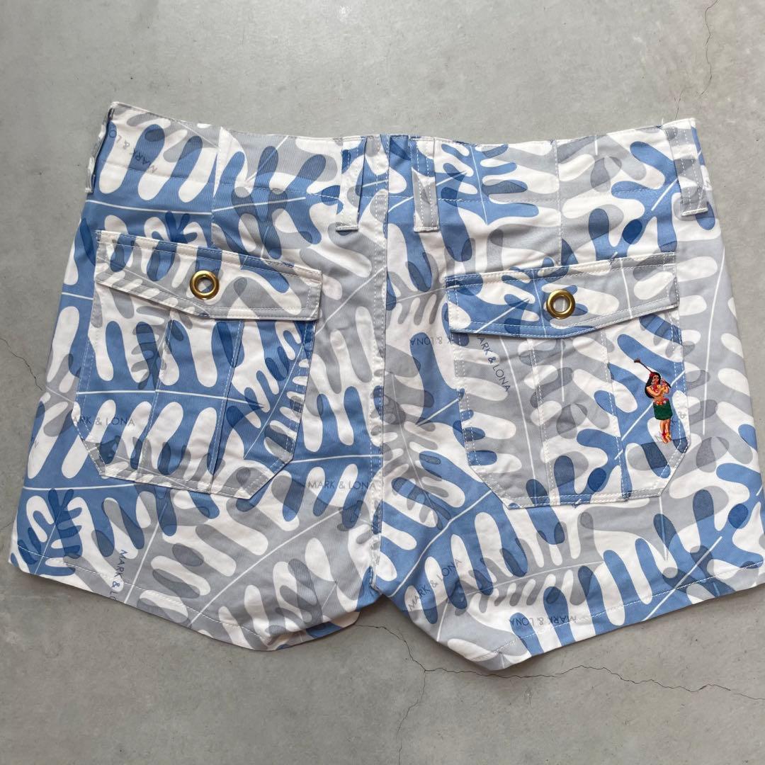 【美品】MARK&LONA マークアンドロナ 総柄ショートパンツ スカルワッペン
