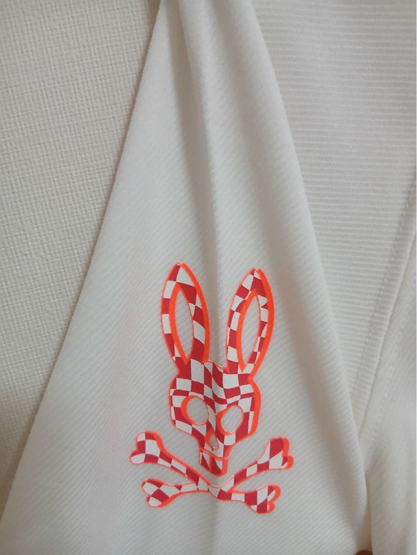 新品Psycho Bunny(サイコバニー)メンズ半袖モックネックシャツホワイト