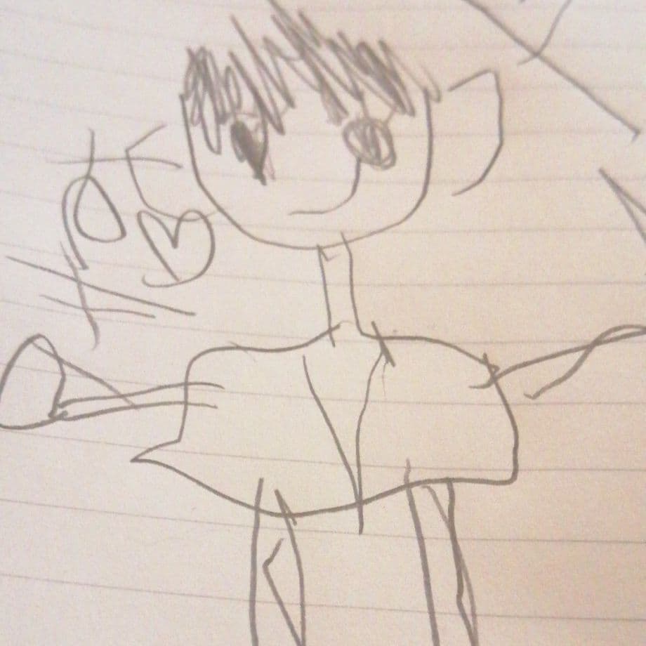 子供が描いたように描いた大人の絵