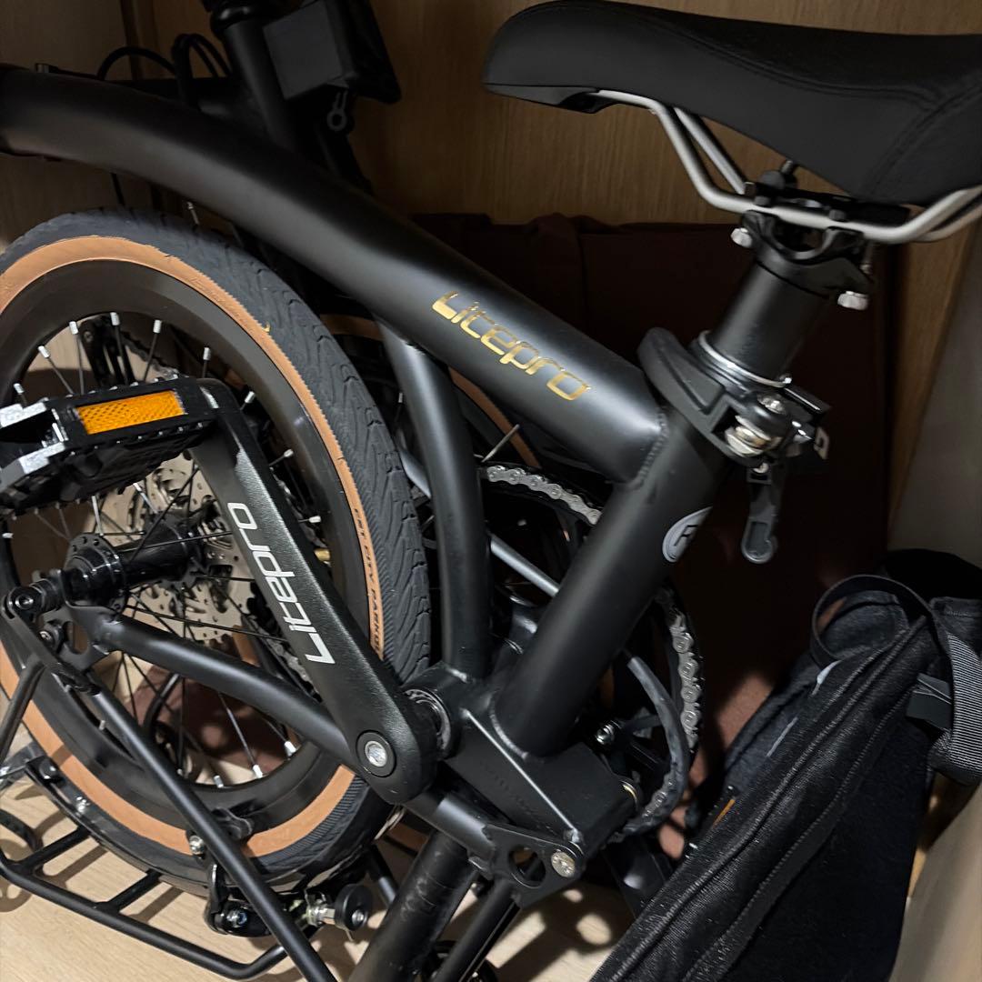 bromptonclone LITEPRO 折りたたみ自転車 ブラック