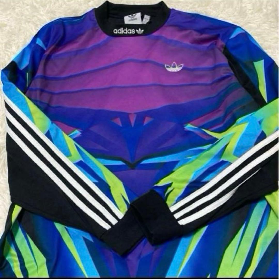 【新品】adidasカラフル✨スポーツロンT ジャージー Ｔシャツメンズ 長袖