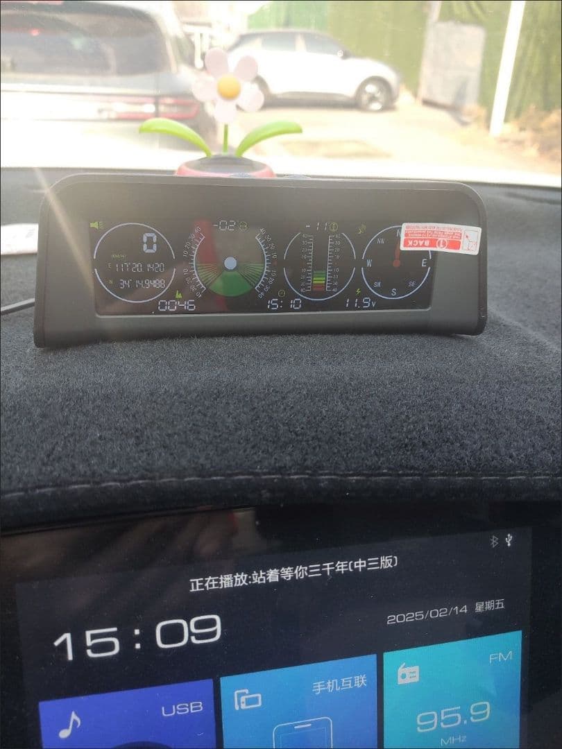 車載HUDヘッドアップディスプレイ OBD対応 車速水温回転数電圧表示 傾斜角度