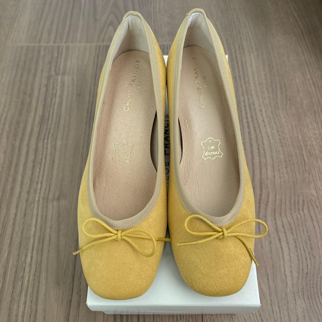 CHLOÉ FRANCIS イエロー リボン付きバレエシューズ  23cm