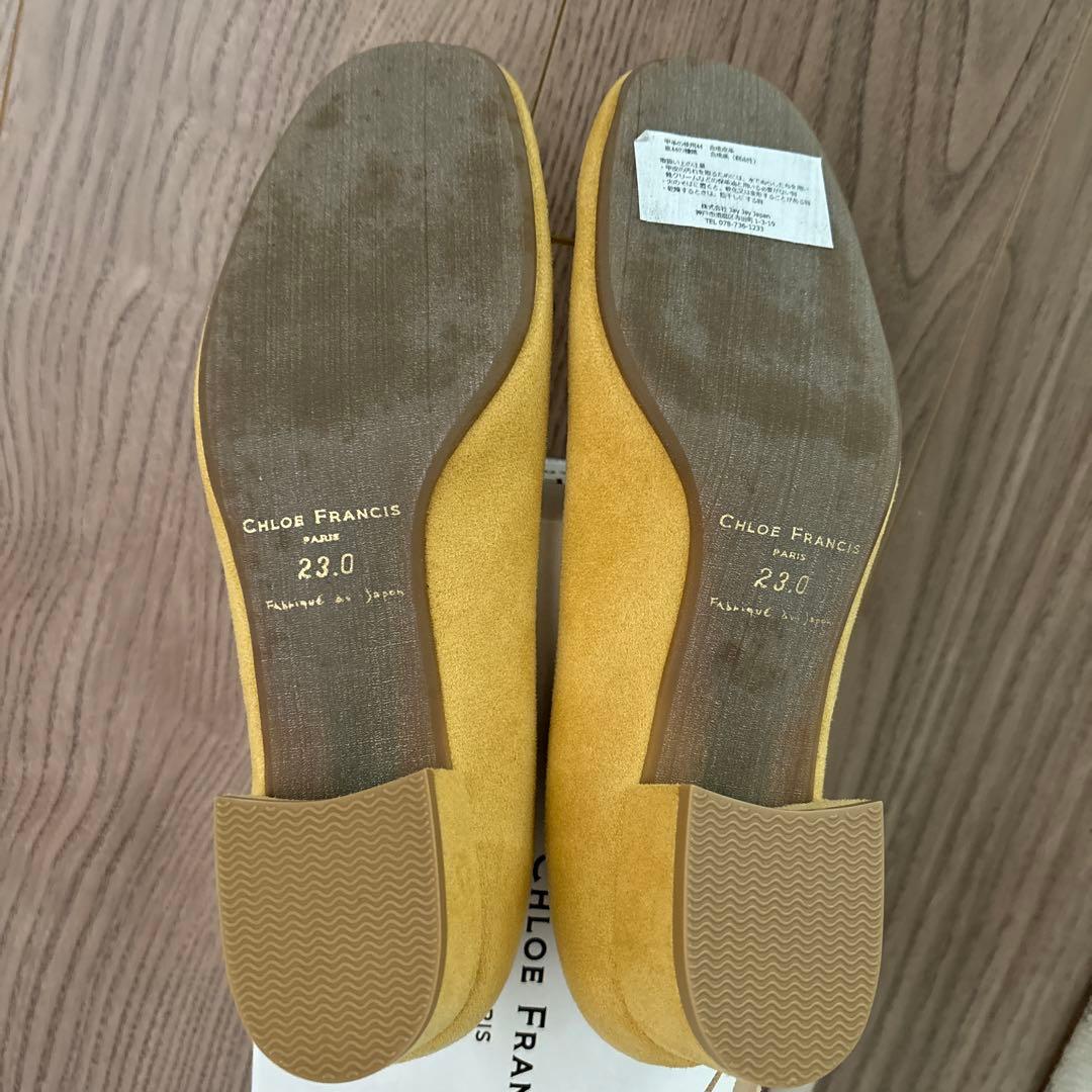 CHLOÉ FRANCIS イエロー リボン付きバレエシューズ  23cm