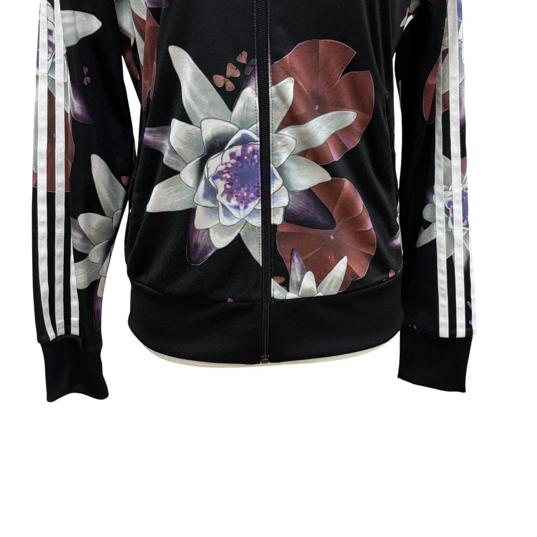 adidas アディダス トラックジャケット　黒×花柄 長袖 ジャージ L