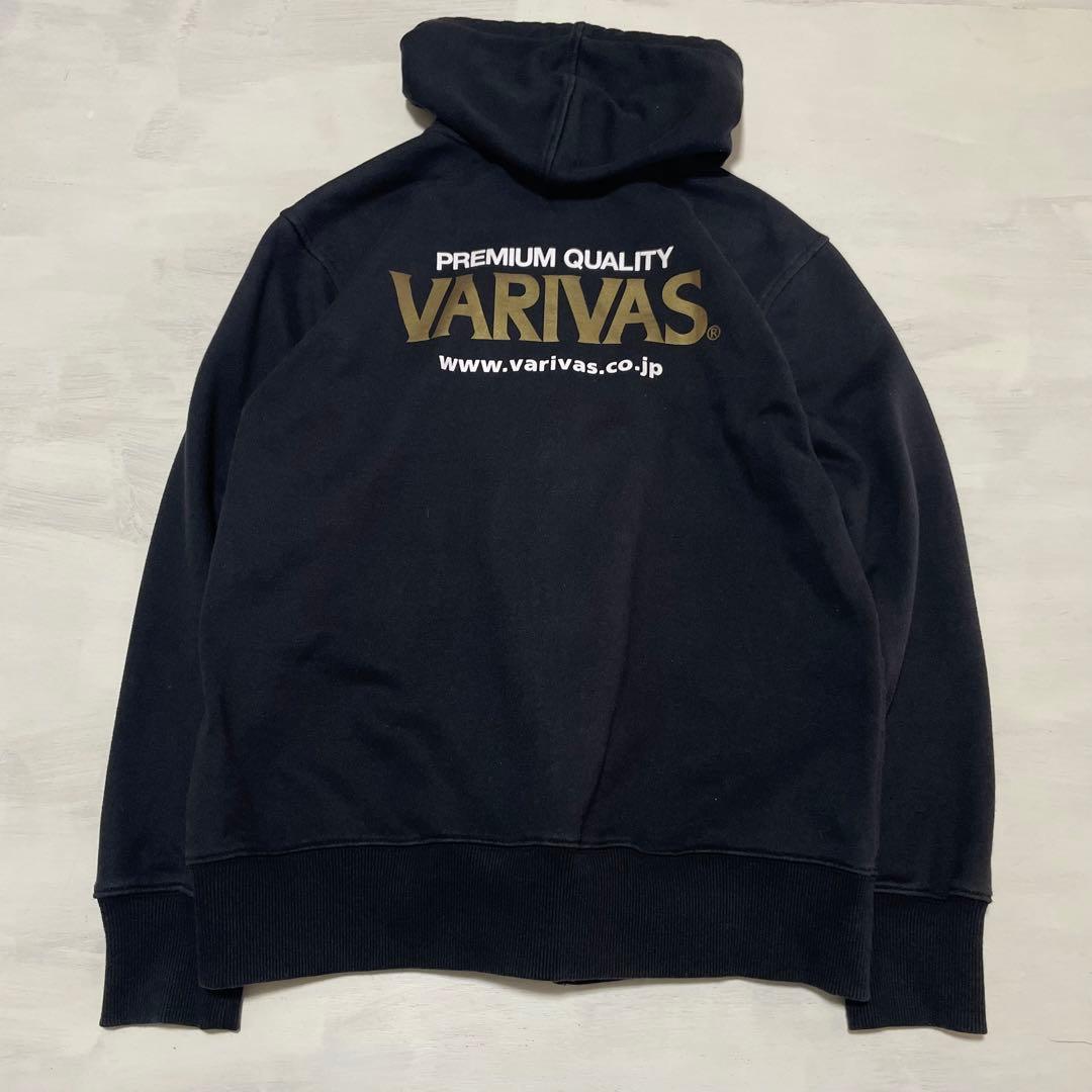VARIVAS バリバス 黒×金　ジップアップパーカー　M バックプリント