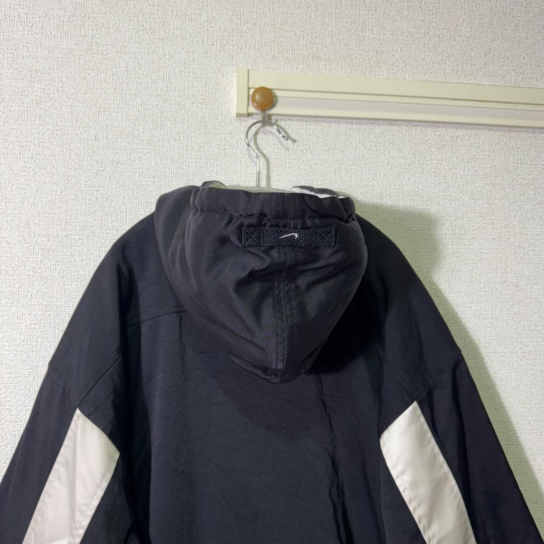 90s ナイキ 中綿 ベンチコート 白タグ ビッグスウッシュ バックロゴ
