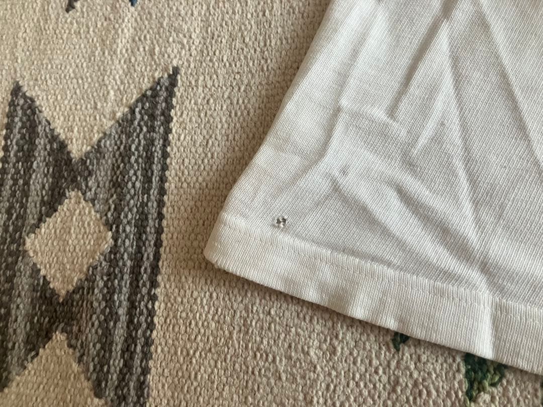 50s UNKNOWN 無地　コットン　フットボールTシャツ　ボロ　白