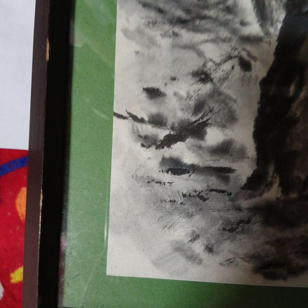 水墨画 寺院と自然の風景