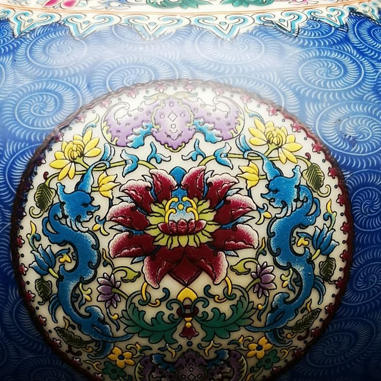 大清隆琅彩団模様石榴尊花瓶  景徳鎮 陶磁器 装飾品 現代工芸品美術品 置物