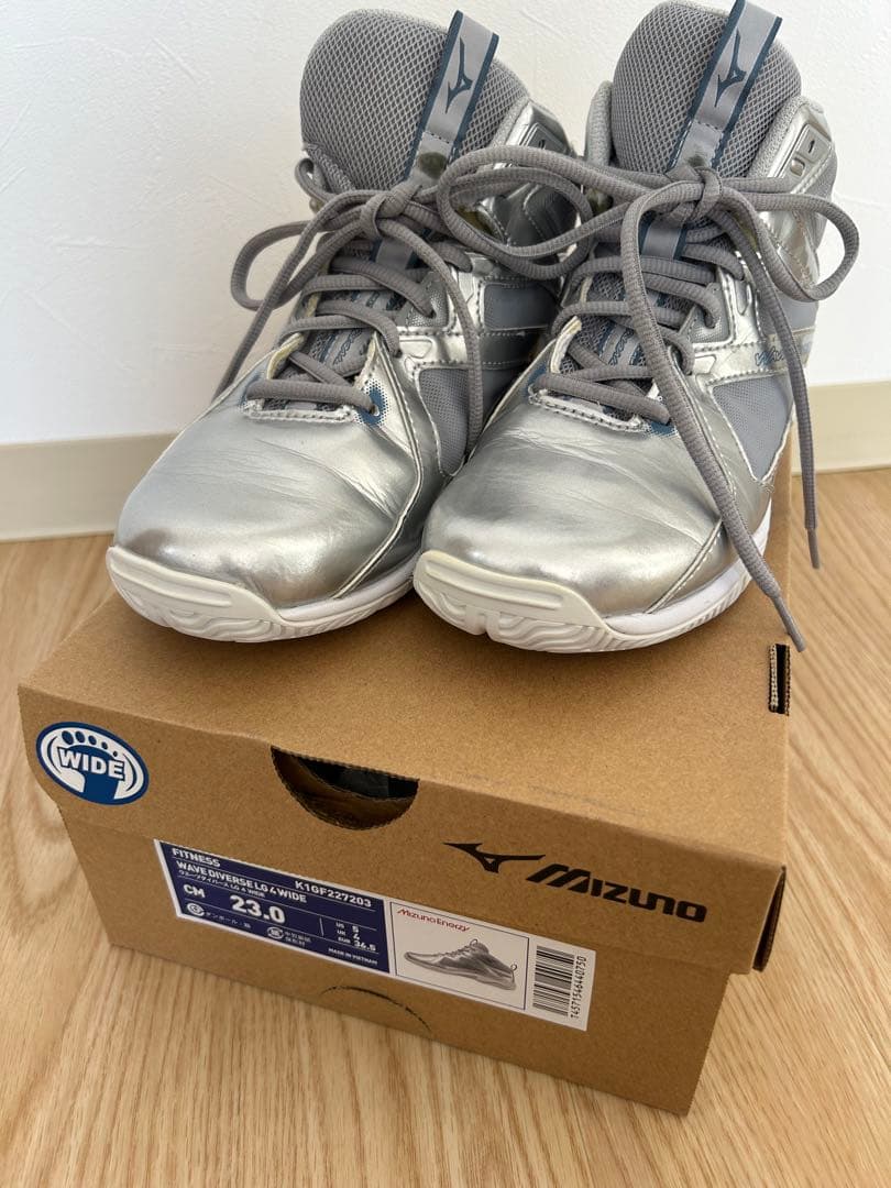 Mizuno ウェブダイバーズ　23cm シルバー ユーズドです。