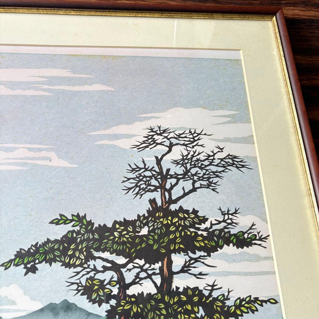 武川秀男「夏近し」切り絵 額装 日本切り絵協会会員 切絵 J